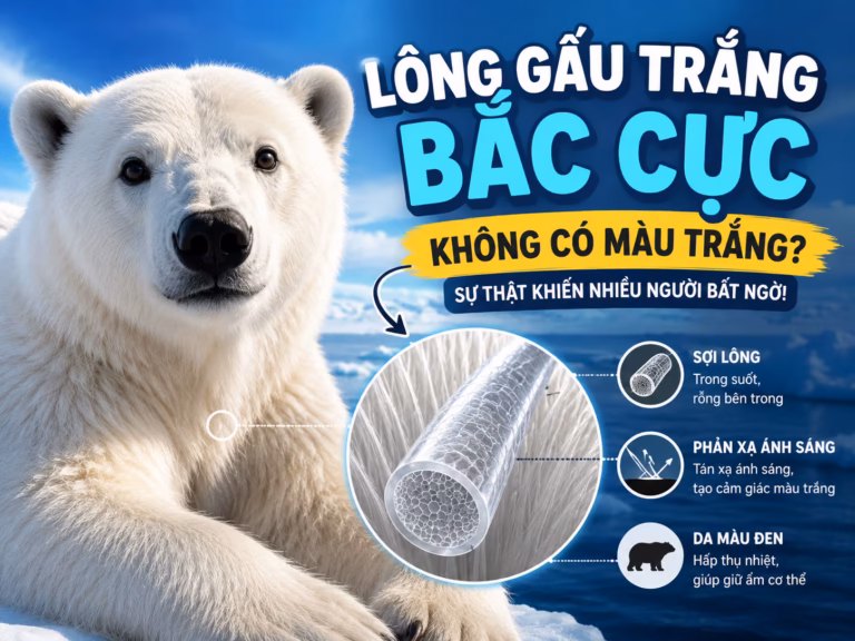 Lông của gấu bắc cực màu gì? Sự thật nhiều người nhầm lẫn