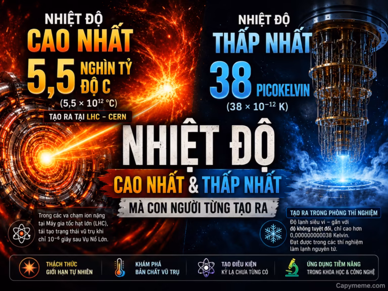 Nhiệt độ cao nhất và nhiệt độ thấp nhất mà con người tạo ra